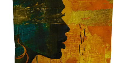 Golden Afrocentric Silhouette Canvas Tote Bag by Prodigi