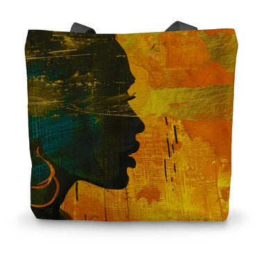 Golden Afrocentric Silhouette Canvas Tote Bag - D'Sare