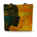 Golden Afrocentric Silhouette Canvas Tote Bag by Prodigi