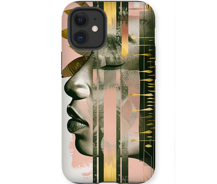 Peach and Gold Abstract Tough Phone Case