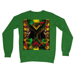 African Print Red Green Yellow Twin Energy  Crew Neck Sweatshirt - D'Sare