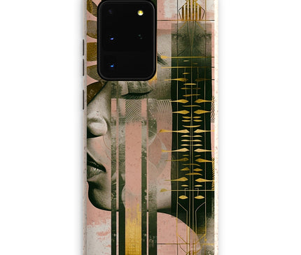 Peach and Gold Abstract Eco Phone Case