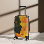 Golden Afrocentric Silhouette Suitcase - Stylish Luggage with Unique Design, Durable Travel Bag, Afrocentric Art Suitcase, Rolling Suitcase - D'Sare