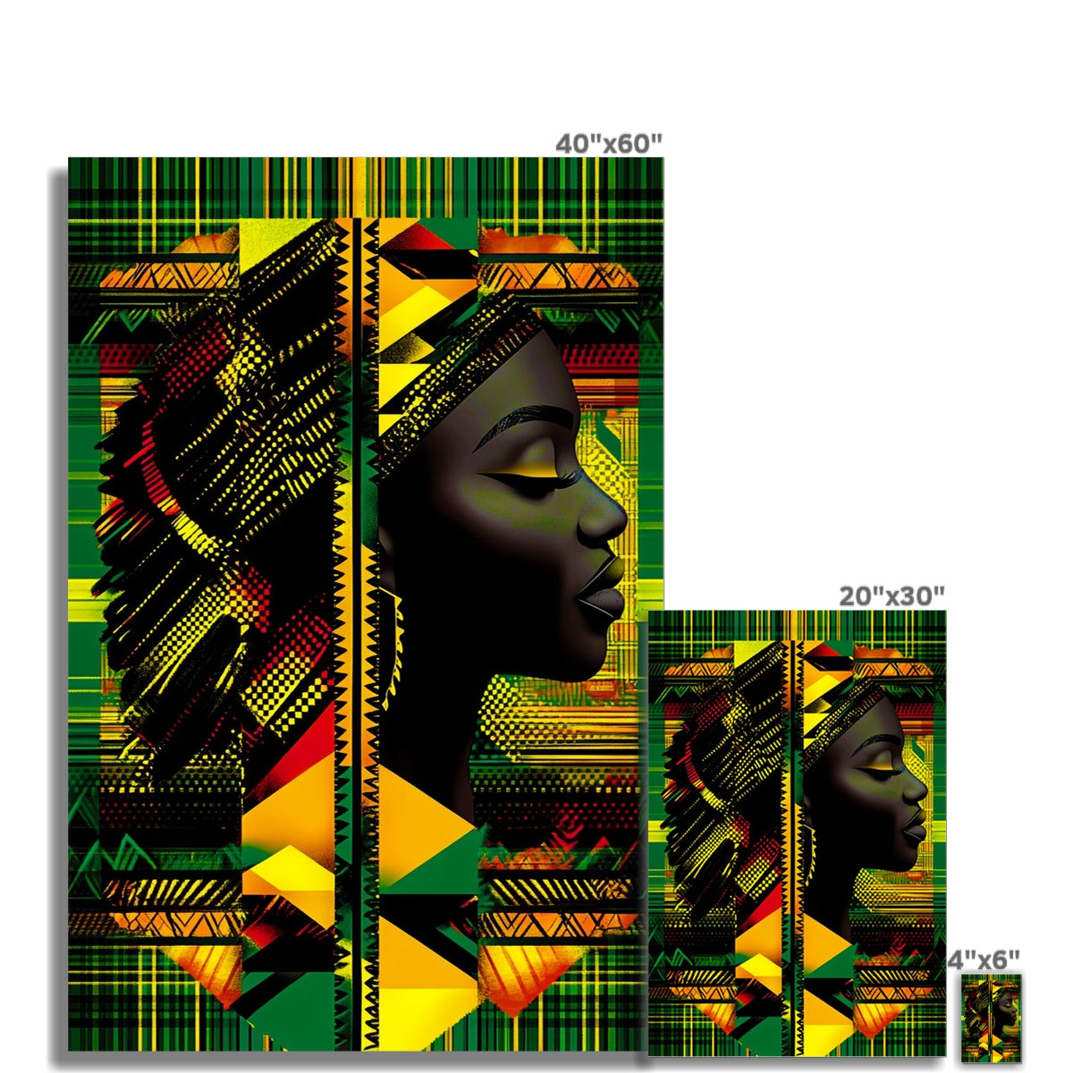 Abstract Red and Green Black Queen Fusion Hahnemühle German Etching Print