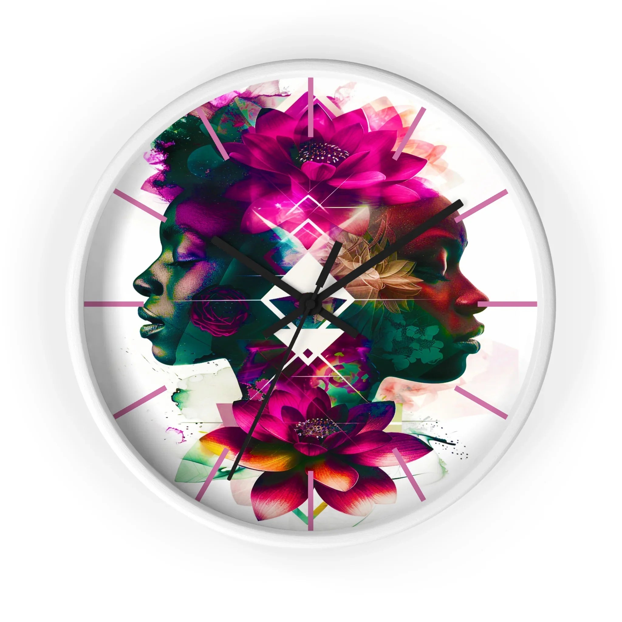 Sacred Meditation Lotus Flower Sister Wall Clock - D'Sare