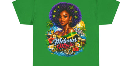 Melanin Magic Jamaica Portrait T-Shirt — Afrocentric Floral Tee