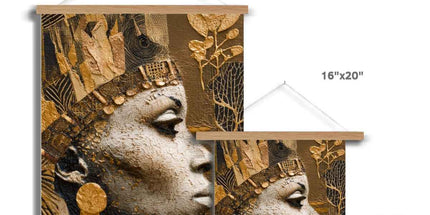 Afrocentric Golden Empress Fine Art Print with Hanger by Prodigi