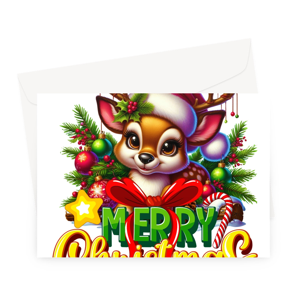 Reindeer Merry Christmas  Greeting Card