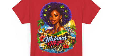 Melanin Magic Jamaica Portrait T-Shirt — Afrocentric Floral Tee