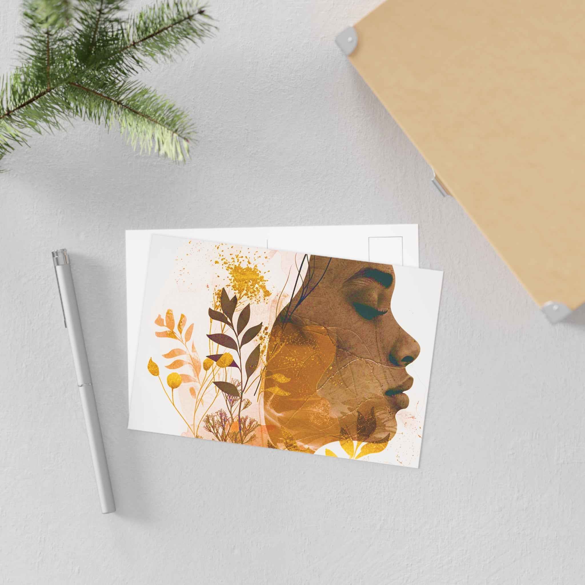 Golden Harmony Silhouette Postcards — Fine Art Classic Postcard Set