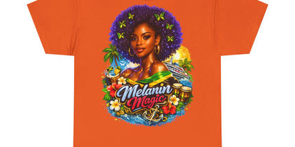 Melanin Magic Jamaica Portrait T-Shirt — Afrocentric Floral Tee