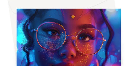 Black Girl Magic Stardust Cosmic Vibe| Black Woman Magic Greeting Card by Prodigi