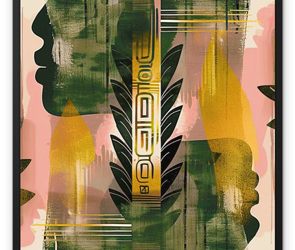 Echos of Duality Golden Pink Reflection Framed Canvas