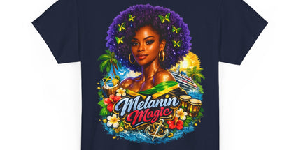 Melanin Magic Jamaica Portrait T-Shirt — Afrocentric Floral Tee