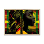 Abstract Red and Green Black Queen Fusion Framed Print