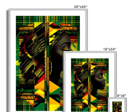 Red and Green Black Queen Fusion Antique Framed & Mounted Print