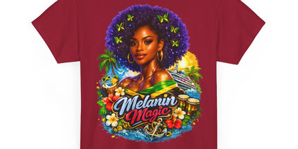 Melanin Magic Jamaica Portrait T-Shirt — Afrocentric Floral Tee