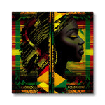 Abstract Red and Green Black Queen Fusion Eco Canvas