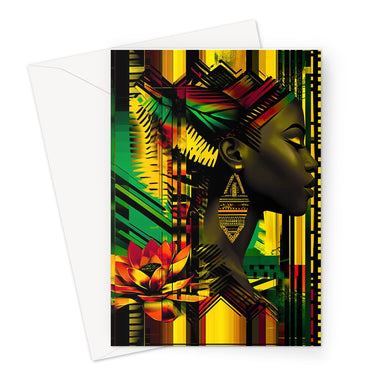 African Print Empress  Greeting Card - D'Sare