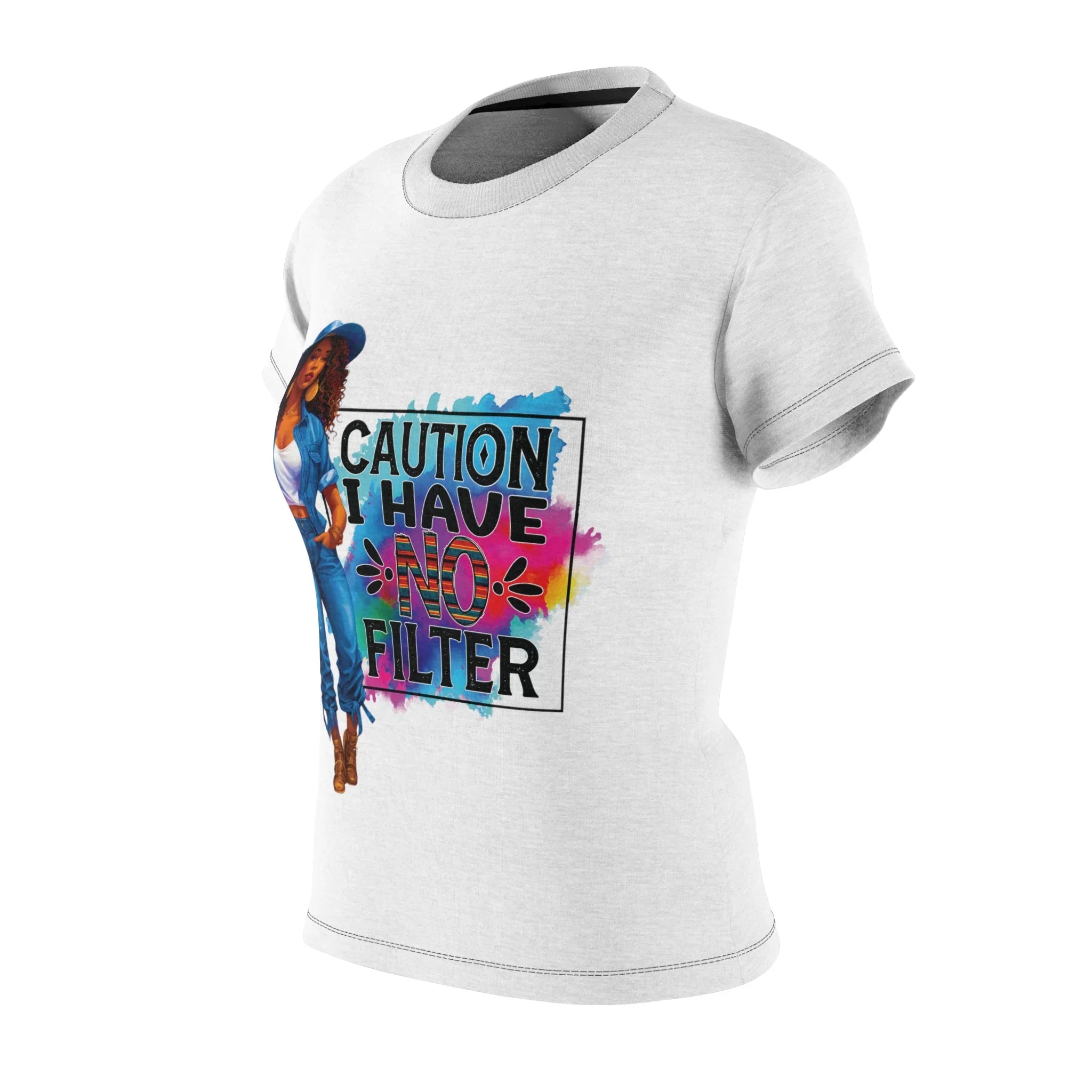 Empowering Black Woman Gift - Caution I Have No Filter Women's Tee, Perfect Present For Her, Bold Statement Casual Top - D'Sare