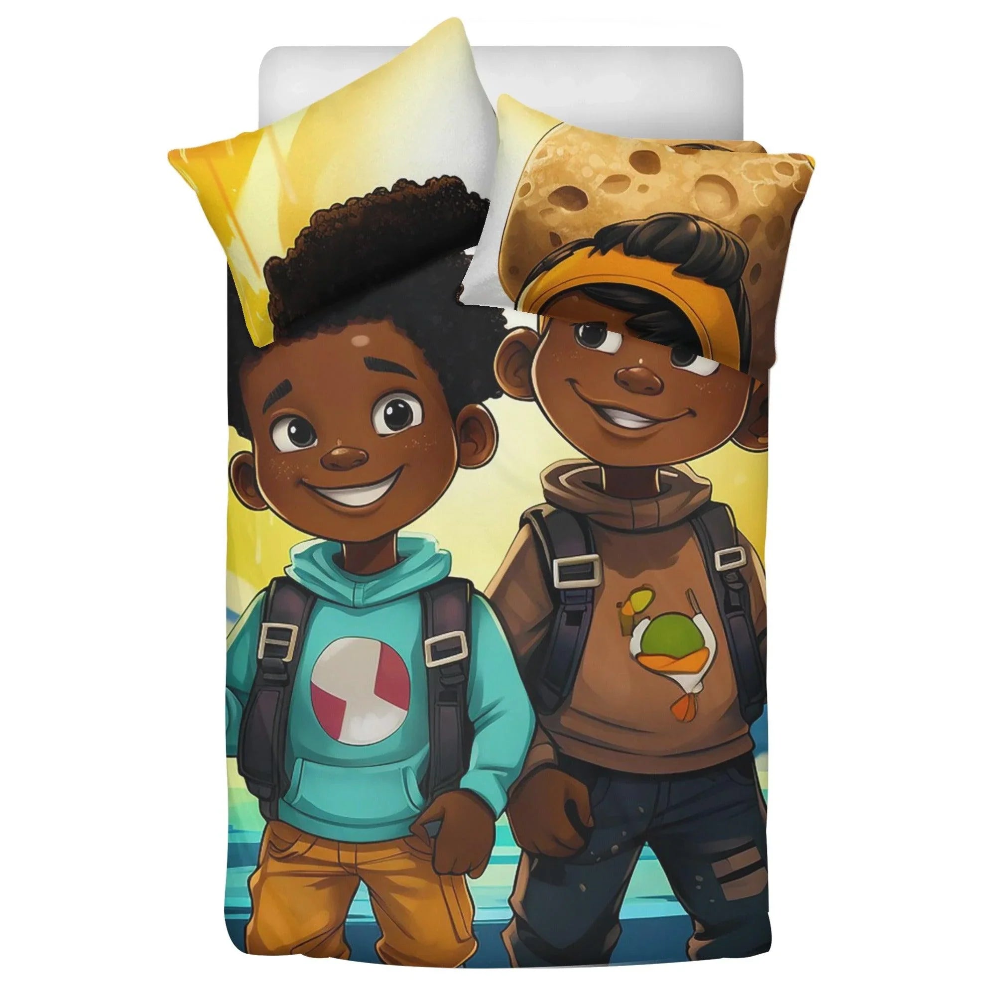 MelanatedMe Boys Cookie Dream Brothers 3 Pcs Beddings - D'Sare 
