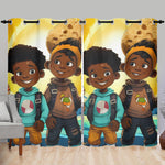 MelanatedMe Boys Cookie Dream Brothers Home Curtain 132X213 CM - D'Sare 