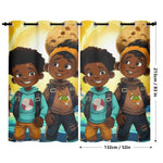 MelanatedMe Boys Cookie Dream Brothers Home Curtain 132X213 CM - D'Sare 