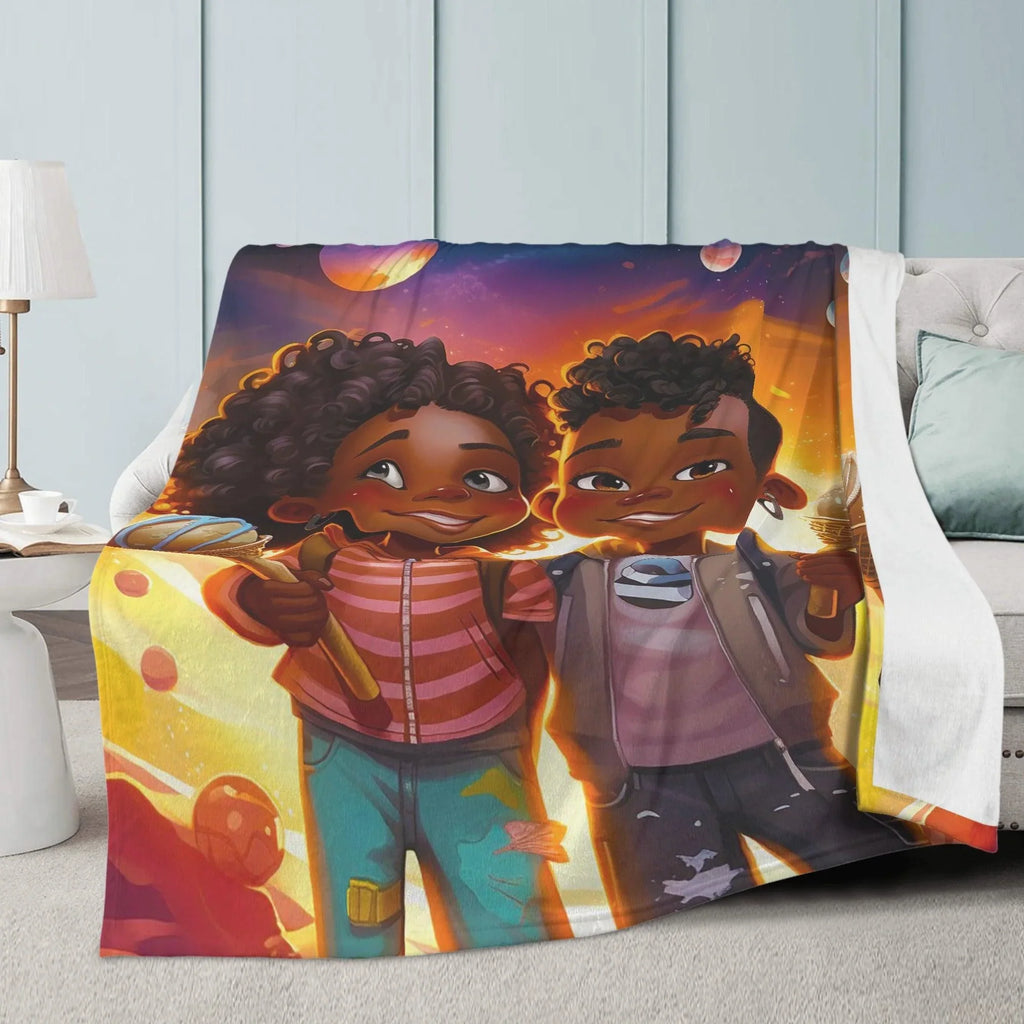 MelanatedMe Boy and Girl Soft Polyester Premium Fleece Blanket - D'Sare 