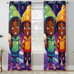 MelanatedMe Twin Snow Dream Girl and Boy Home Curtain 132X213 CM - D'Sare 