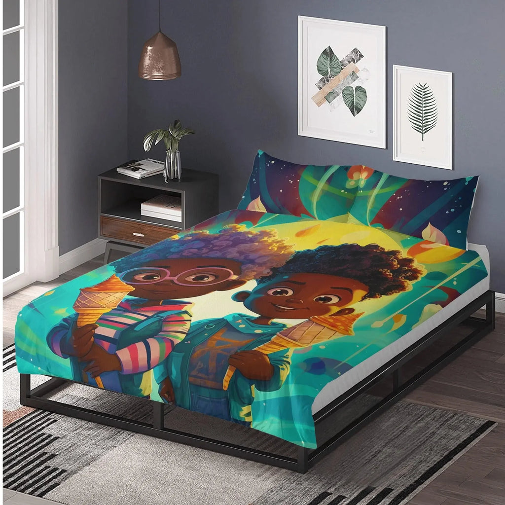 MelanatedMe Best Friends 3 Pcs Beddings - D'Sare 