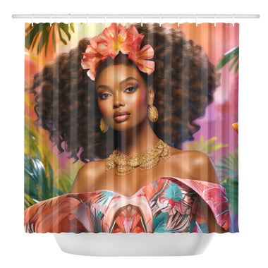 Black Caribbean Empress Shower Curtain - D'Sare 