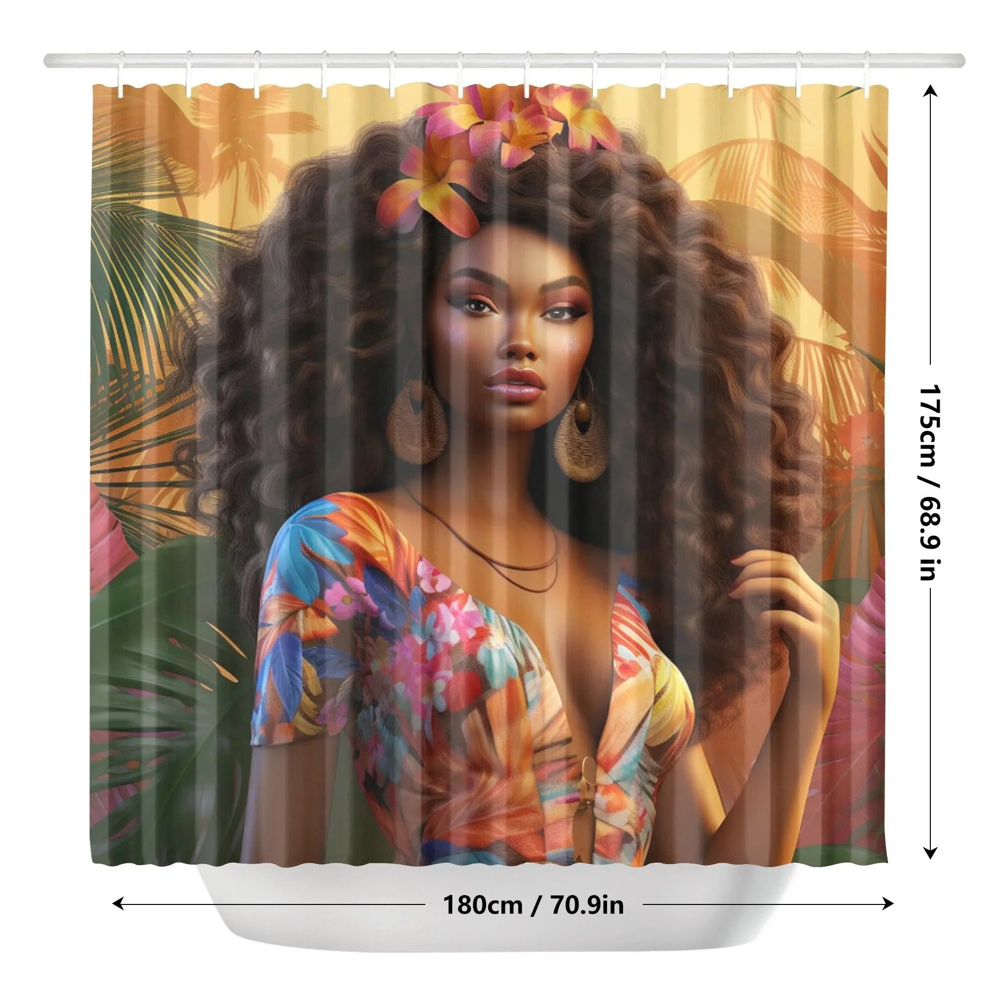 Black Empress of Haiti Bay Shower Curtain - D'Sare 