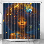 Divine Feminine Power Goddess of Empowerment Black Woman Shower Curtain - D'Sare 