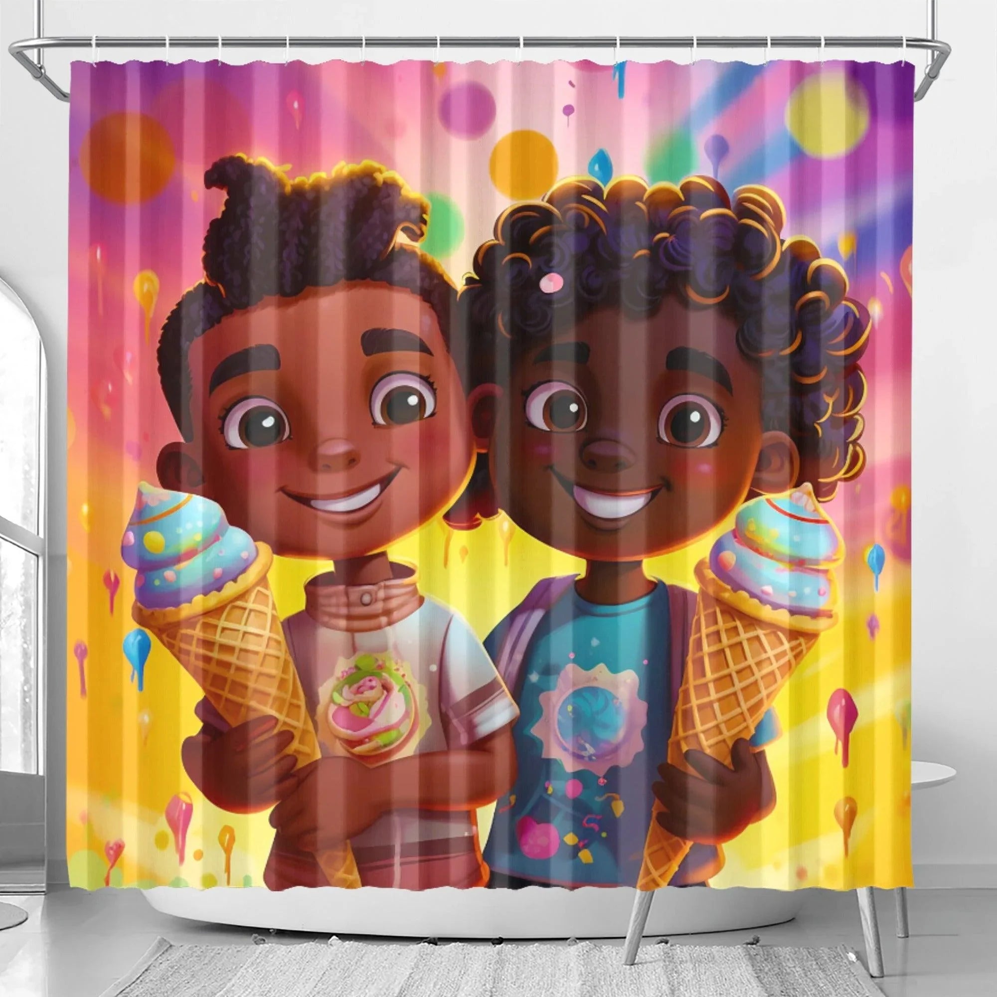 MelanatedMe Ice Cream Galaxy Quest Shower Curtain - D'Sare 