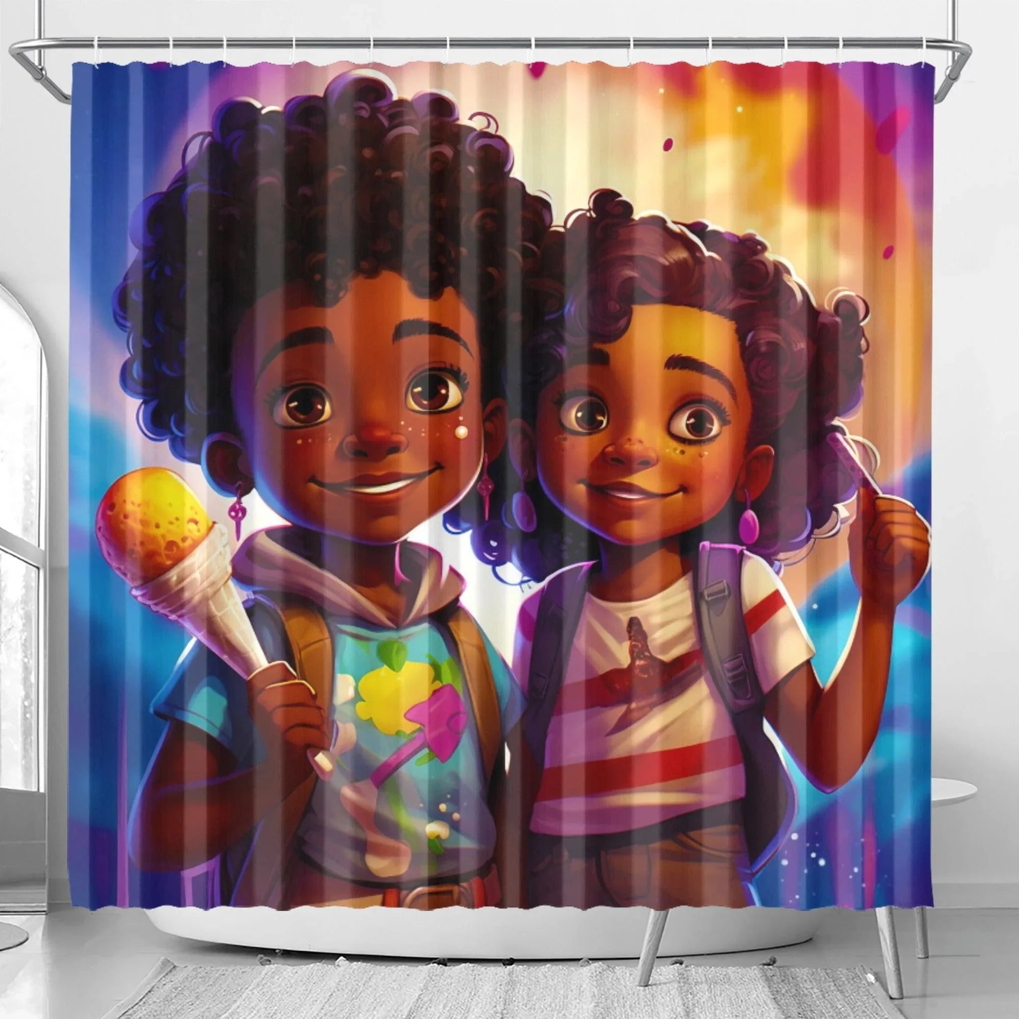 MelanatedMe Boy and Girl Shower Curtain - D'Sare 