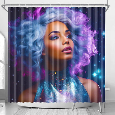 Divine Purple Feminine Goddess Shower Curtain - D'Sare 