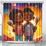 MelanatedMe Boy and Girl Ice Cream Dream Shower Curtain - D'Sare 
