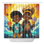 MelanatedMe by DSare Boys Cookie Dream Brothers Shower Curtain - D'Sare 