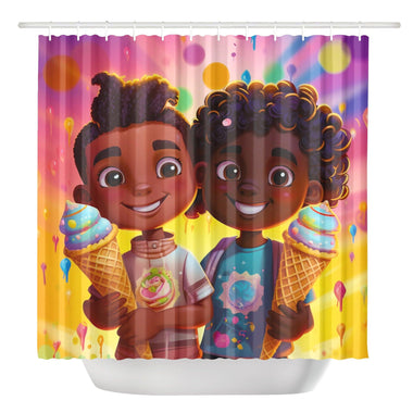 MelanatedMe Ice Cream Galaxy Quest Shower Curtain - D'Sare 