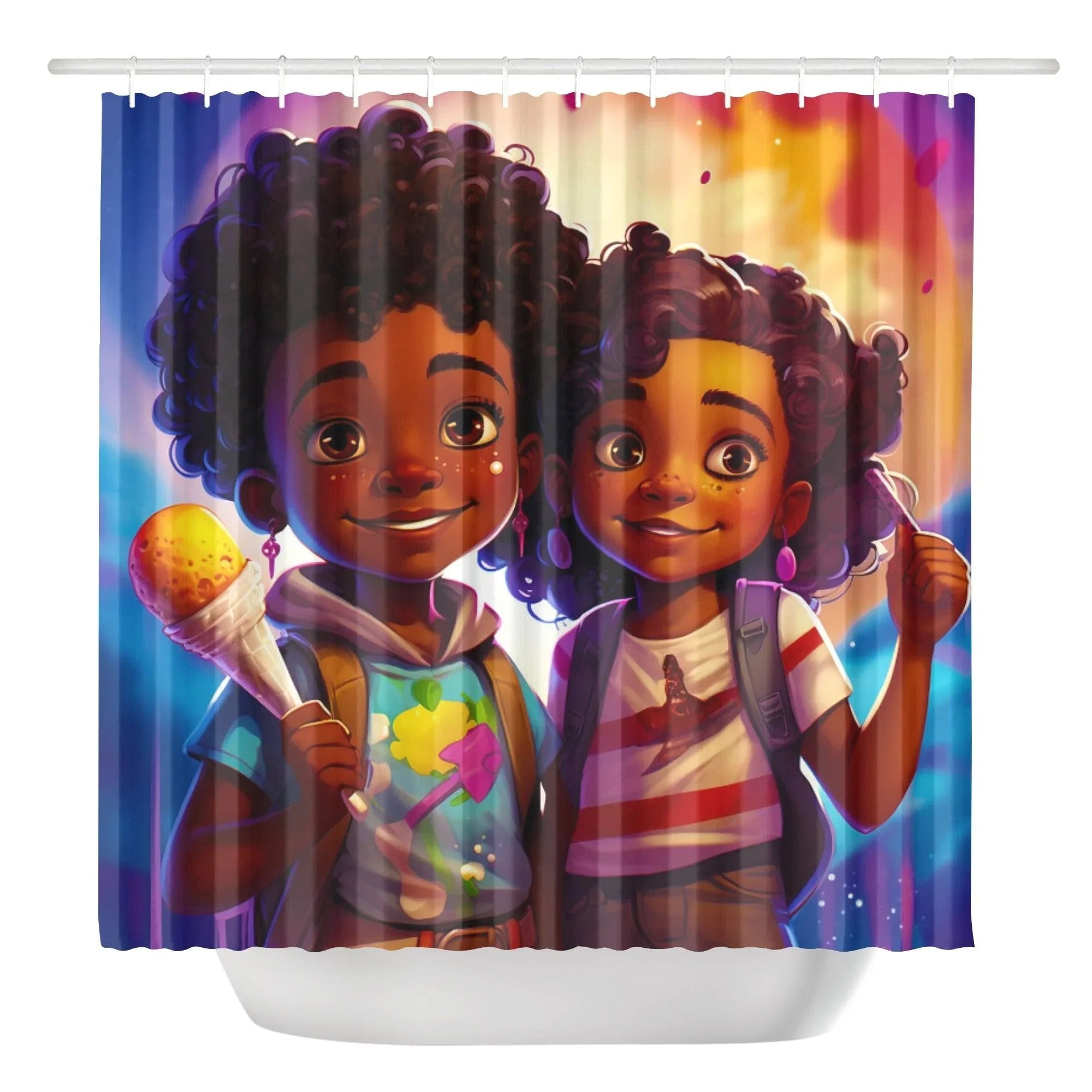 MelanatedMe Boy and Girl Shower Curtain - D'Sare 