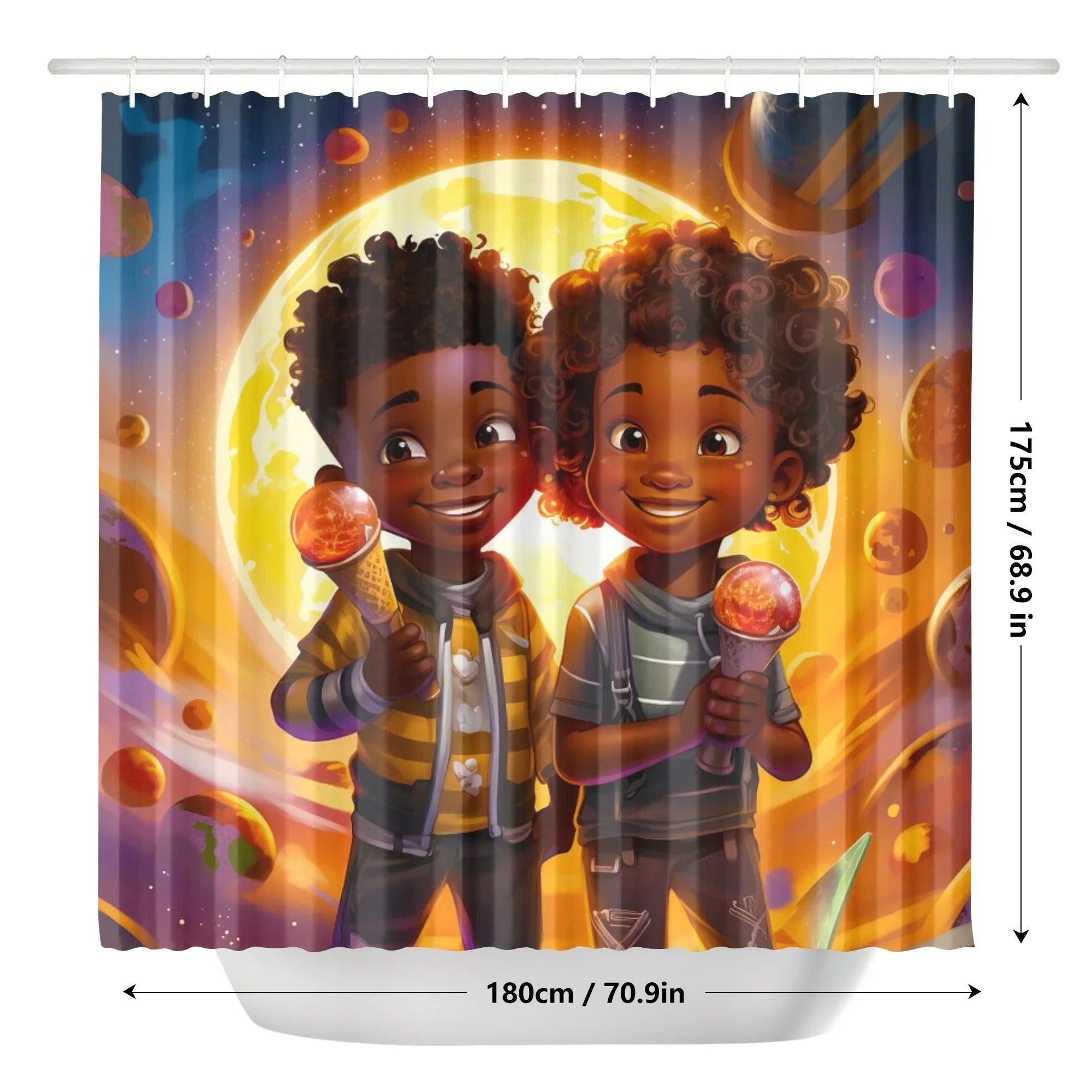 MelanatedMe Popcorn Dream Boys Shower Curtain - D'Sare 