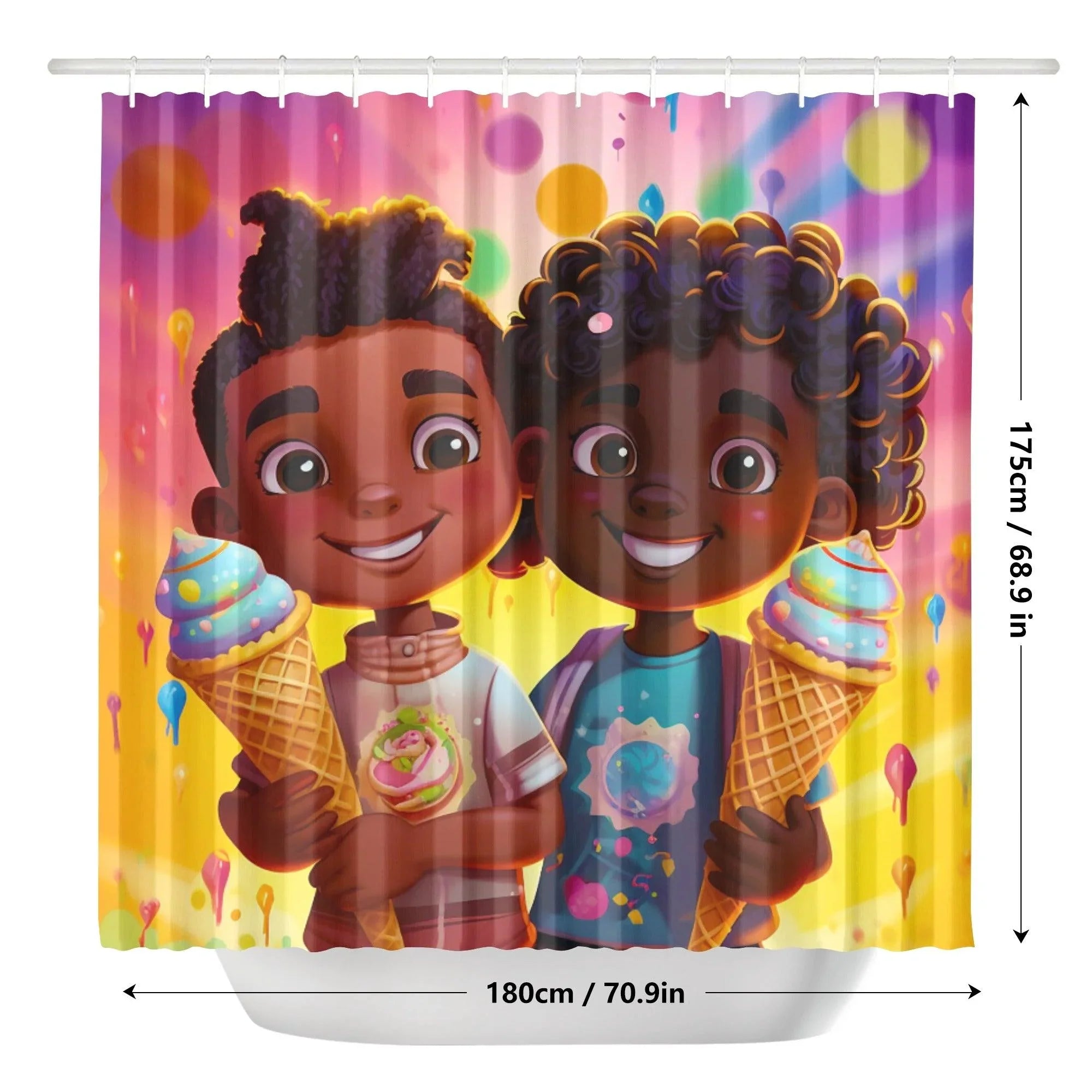 MelanatedMe Ice Cream Galaxy Quest Shower Curtain - D'Sare 