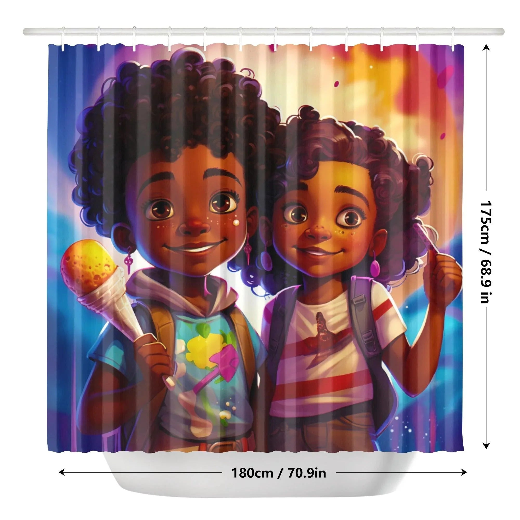 MelanatedMe Boy and Girl Shower Curtain - D'Sare 