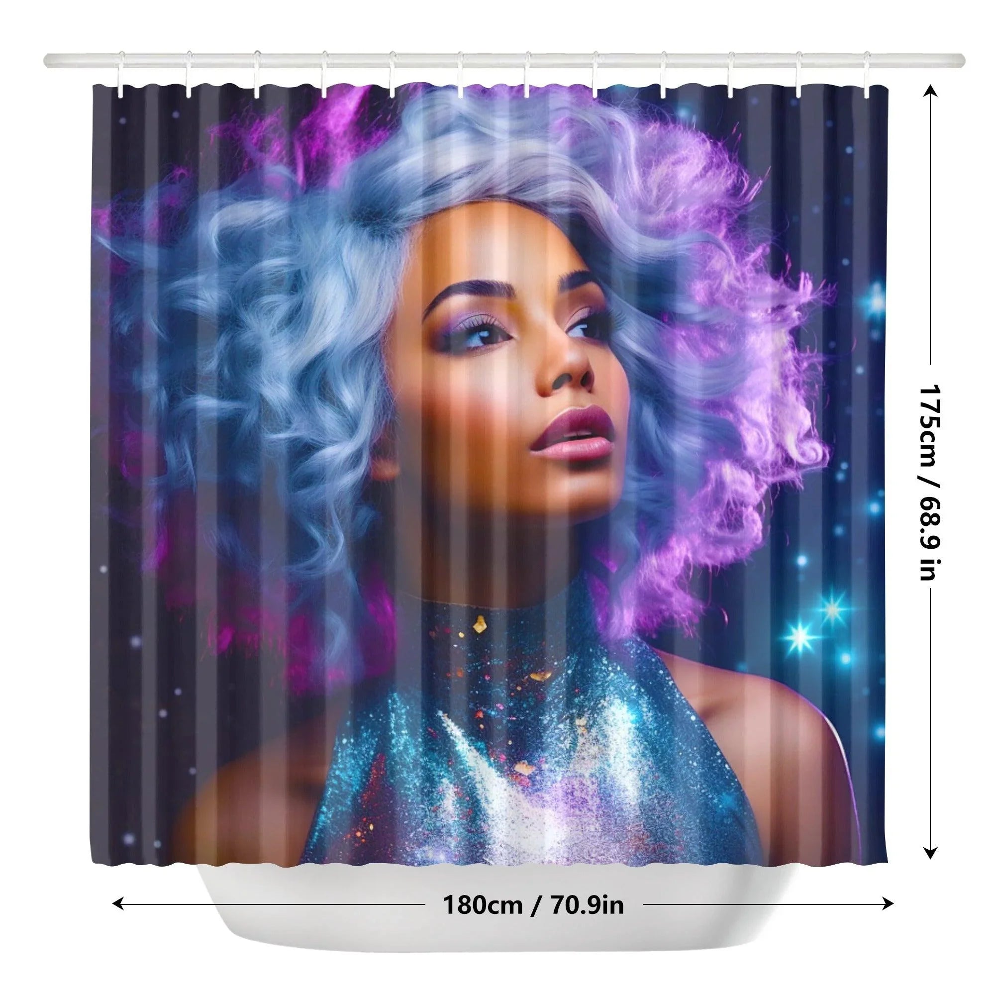 Divine Purple Feminine Goddess Shower Curtain - D'Sare 