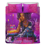 MelanatedME Custom Cute Girl Custom Pink 2 Cake Dream Bedding - D'Sare 