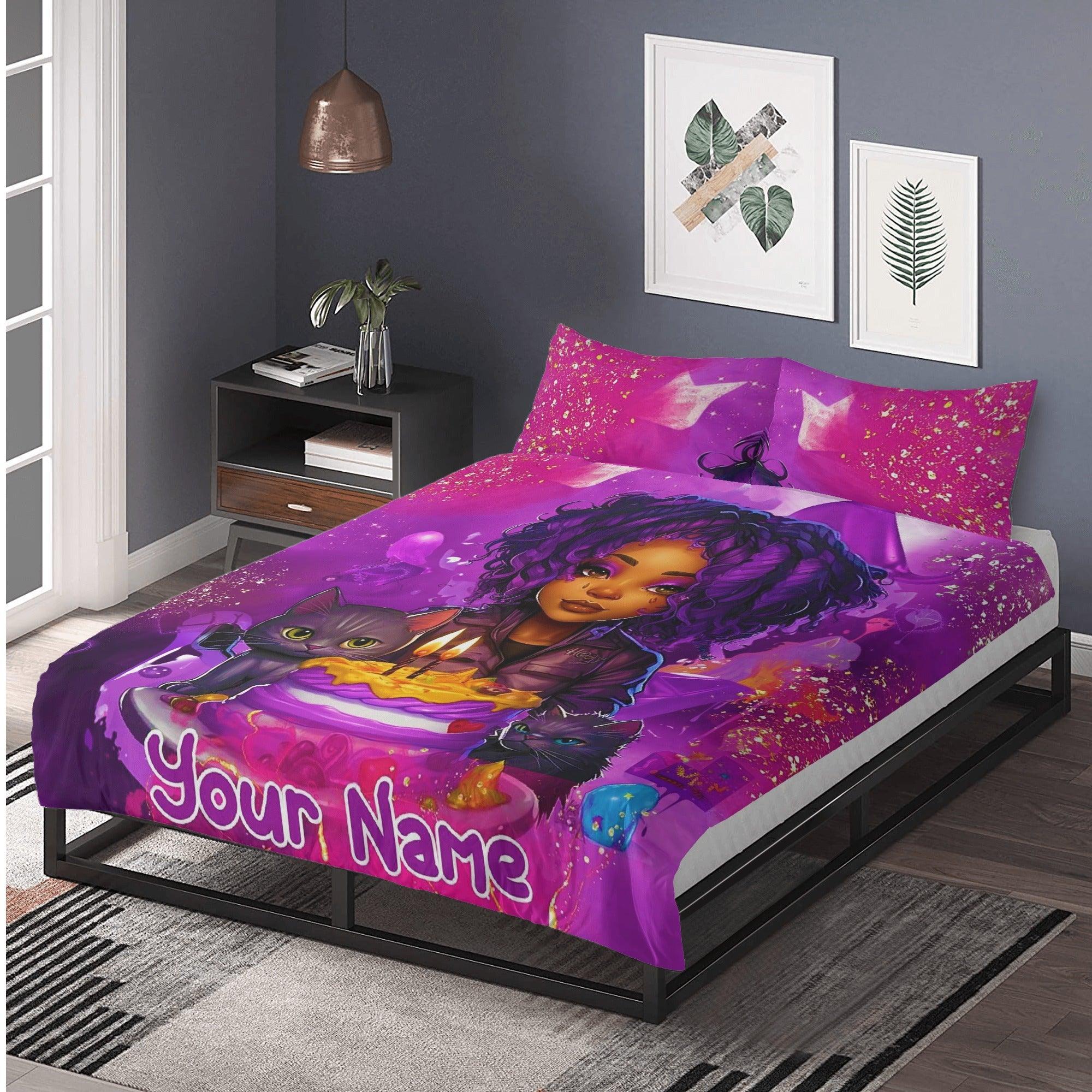 MelanatedME Custom Cute Girl Custom Pink 1 ,Cake Dream Bedding - D'Sare 