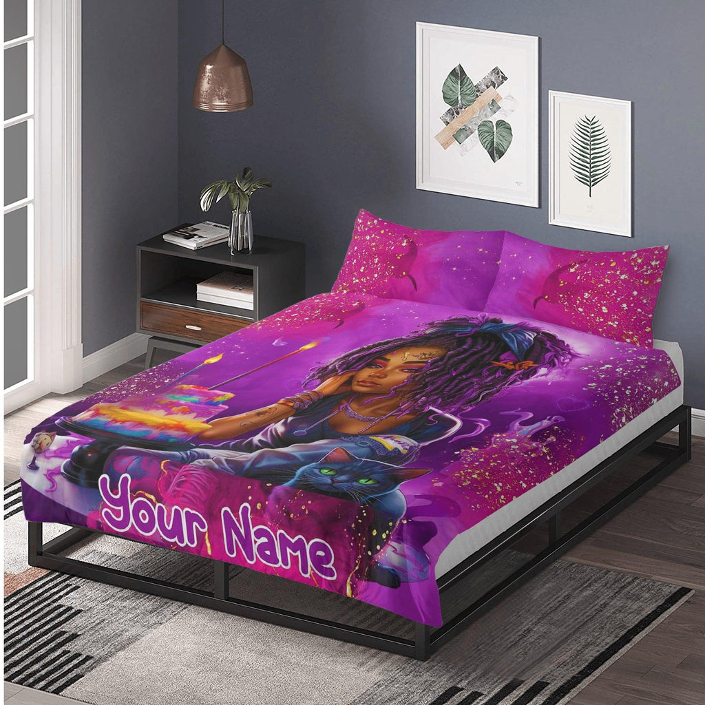 MelanatedME Custom Cute Girl Custom Pink 2 Cake Dream Bedding - D'Sare 