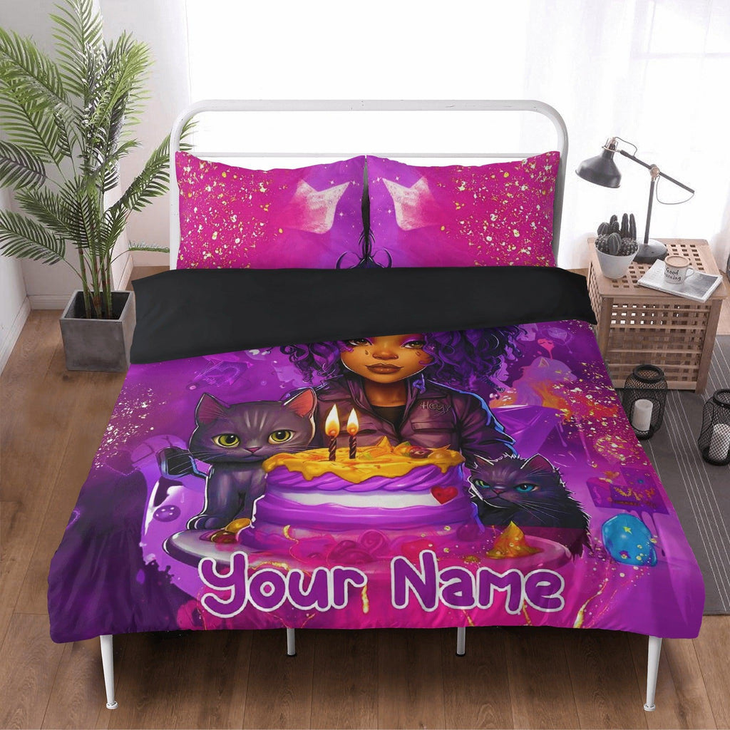 MelanatedME Custom Cute Girl Custom Pink 1 ,Cake Dream Bedding - D'Sare 