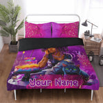 MelanatedME Custom Cute Girl Custom Pink 2 Cake Dream Bedding - D'Sare 