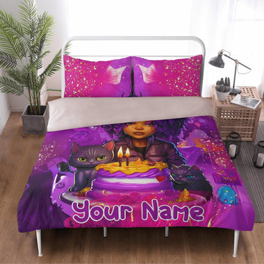 MelanatedME Custom Cute Girl Custom Pink 1 ,Cake Dream Bedding - D'Sare 